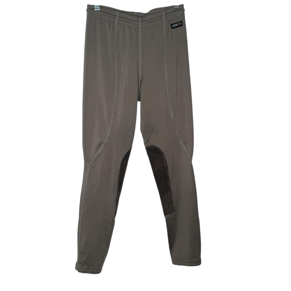 Kerrits Performance Knee Patch Riding Tights Taupe Brown Clarino Knee Patch XL